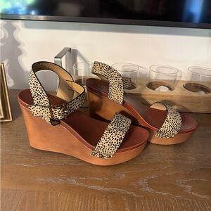 MIA Leopard Print Platform Wedges – Size 9.5